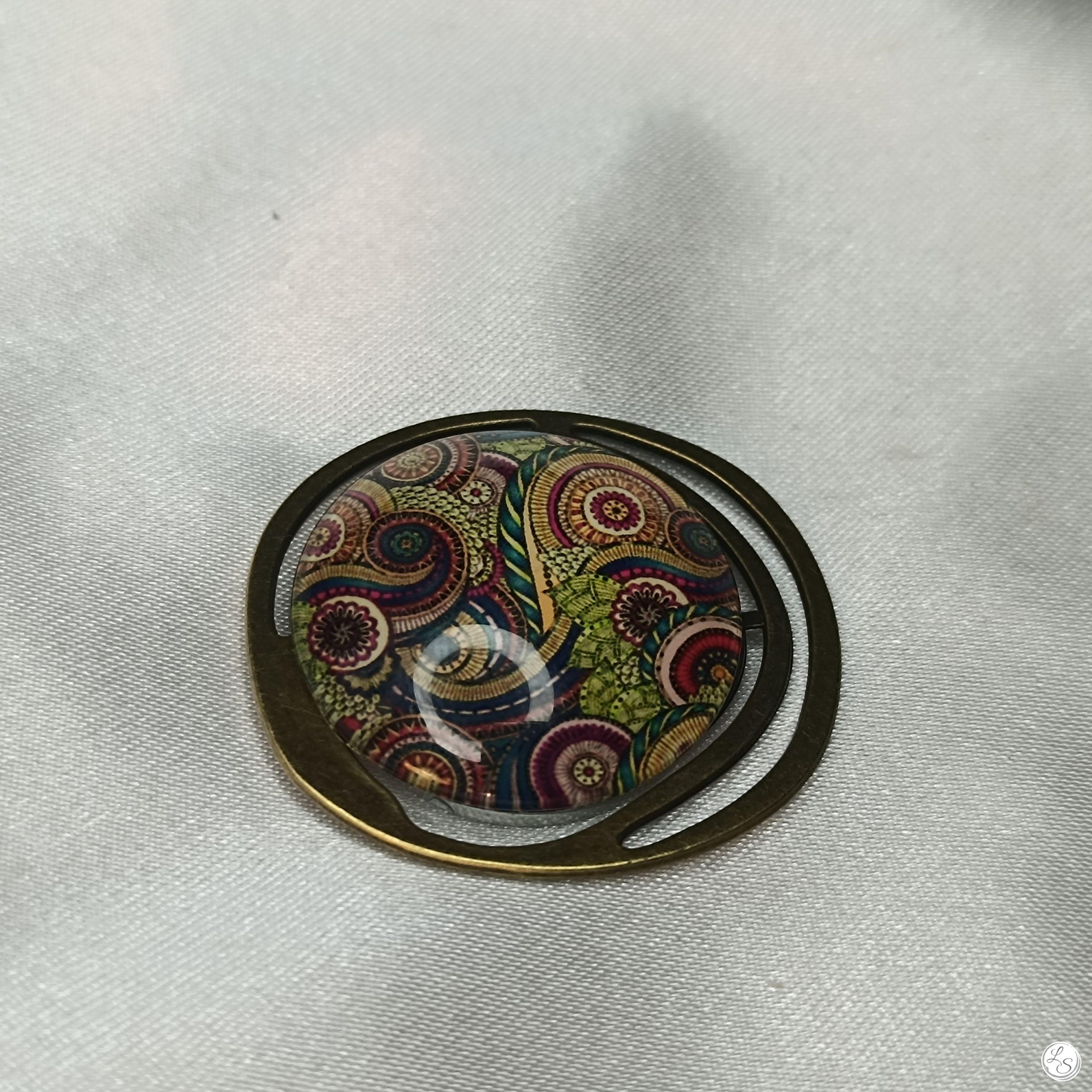 Accroche clés aimanté pour sac CRÉATION UNIQUE "Mandala multi sur bronze" – Image 2