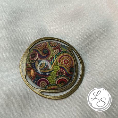 Accroche clés aimanté pour sac CRÉATION UNIQUE "Mandala multi sur bronze"