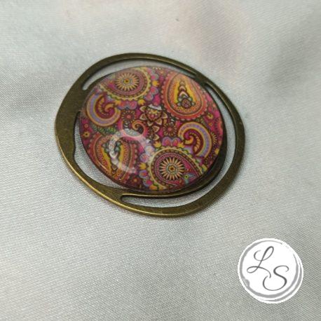 Accroche clés aimanté pour sac CRÉATION UNIQUE "Mandala teinte cuivre sur bronze" – Image 2