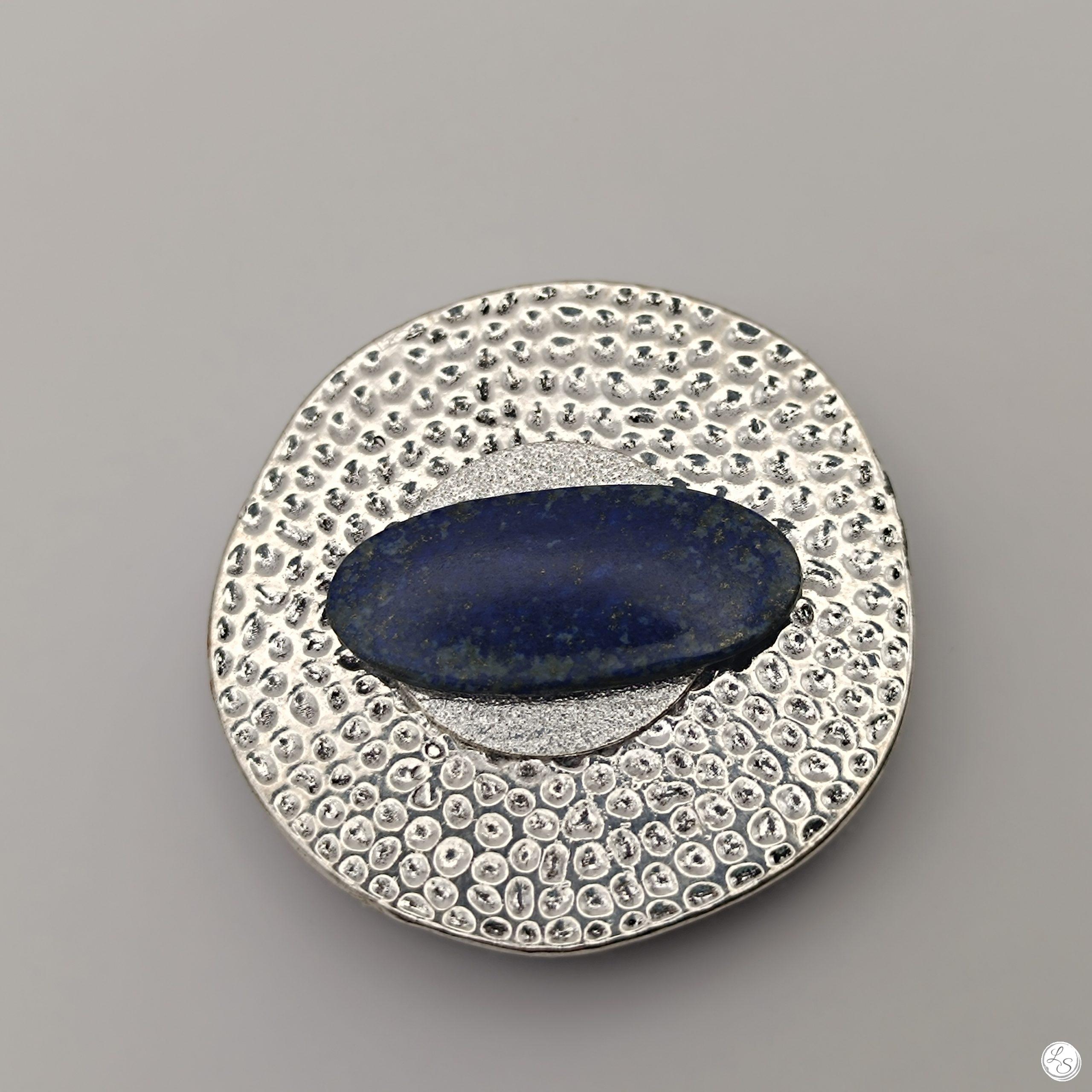 BROCHE AIMANTÉE CRÉATION UNIQUE  "Lapis lazuli" – Image 3
