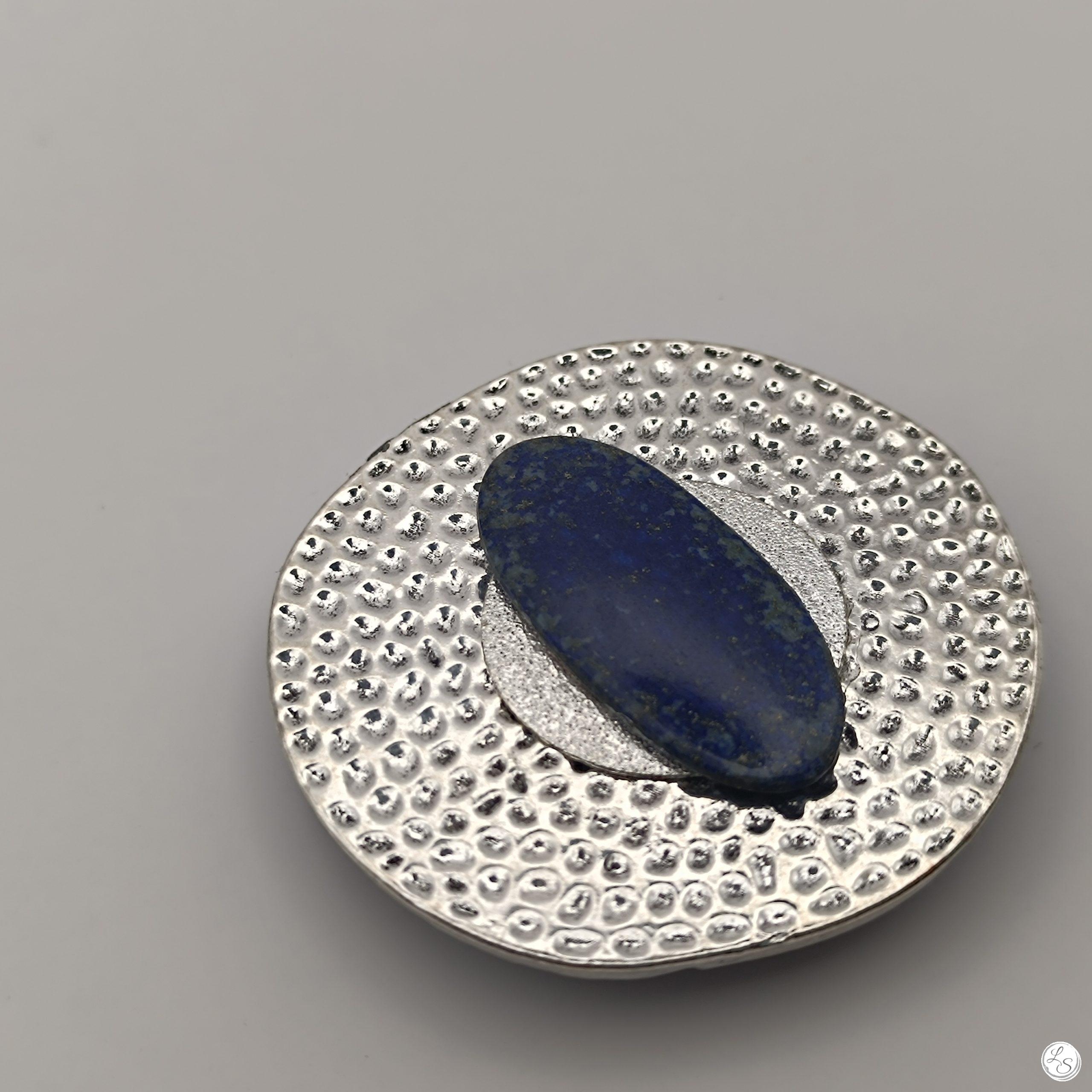 BROCHE AIMANTÉE CRÉATION UNIQUE  "Lapis lazuli" – Image 5