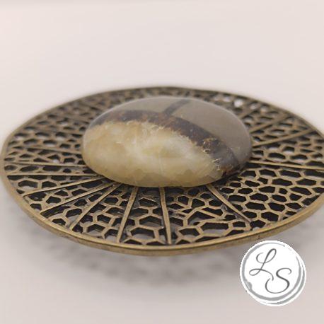 BROCHE AIMANTÉE CRÉATION UNIQUE  "Septaria grand médailloln bronze" – Image 4
