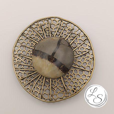 BROCHE AIMANTÉE CRÉATION UNIQUE  "Septaria grand médailloln bronze" – Image 3