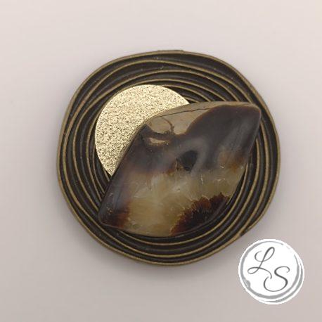 BROCHE AIMANTÉE CRÉATION UNIQUE  "Septaria bronze" – Image 3