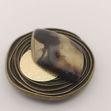 BROCHE AIMANTÉE CRÉATION UNIQUE  "Septaria bronze"