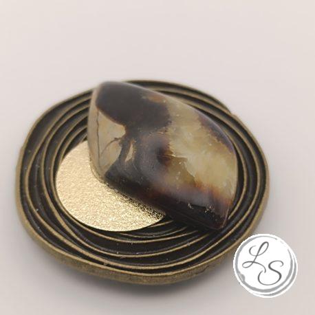 BROCHE AIMANTÉE CRÉATION UNIQUE  "Septaria bronze"