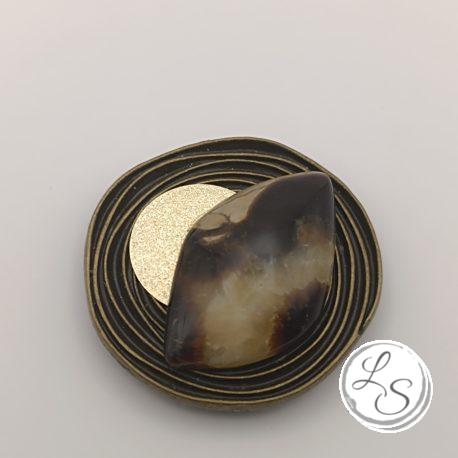 BROCHE AIMANTÉE CRÉATION UNIQUE  "Septaria bronze" – Image 2