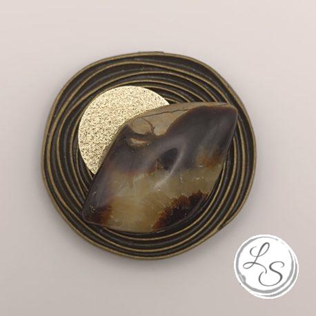 BROCHE AIMANTÉE CRÉATION UNIQUE  "Septaria bronze" – Image 6