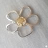 Broche aimantée "Porte lunettes fleur argent arbre de vie doré"