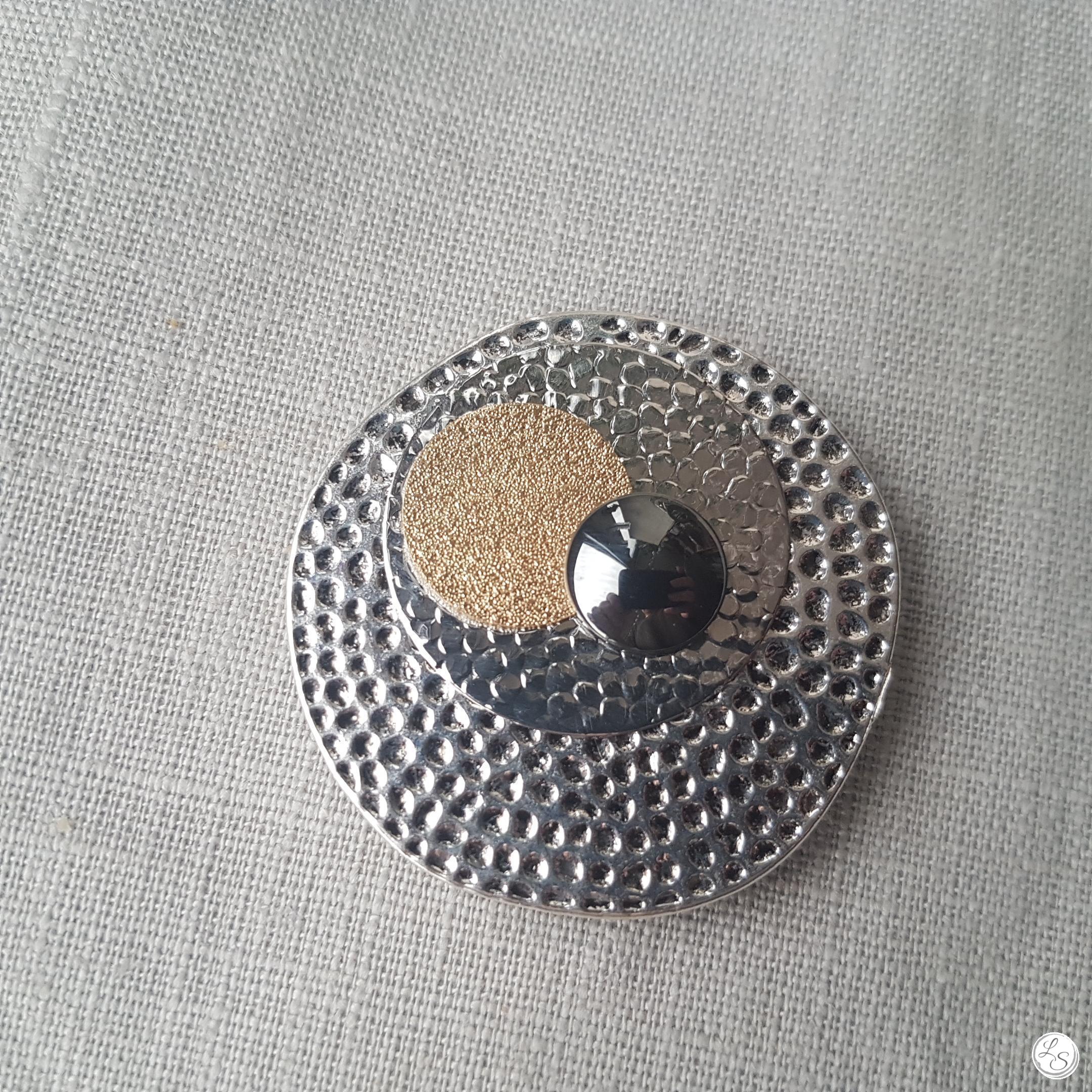 Broche aimantée "Superposition argent doré hématite" – Image 2