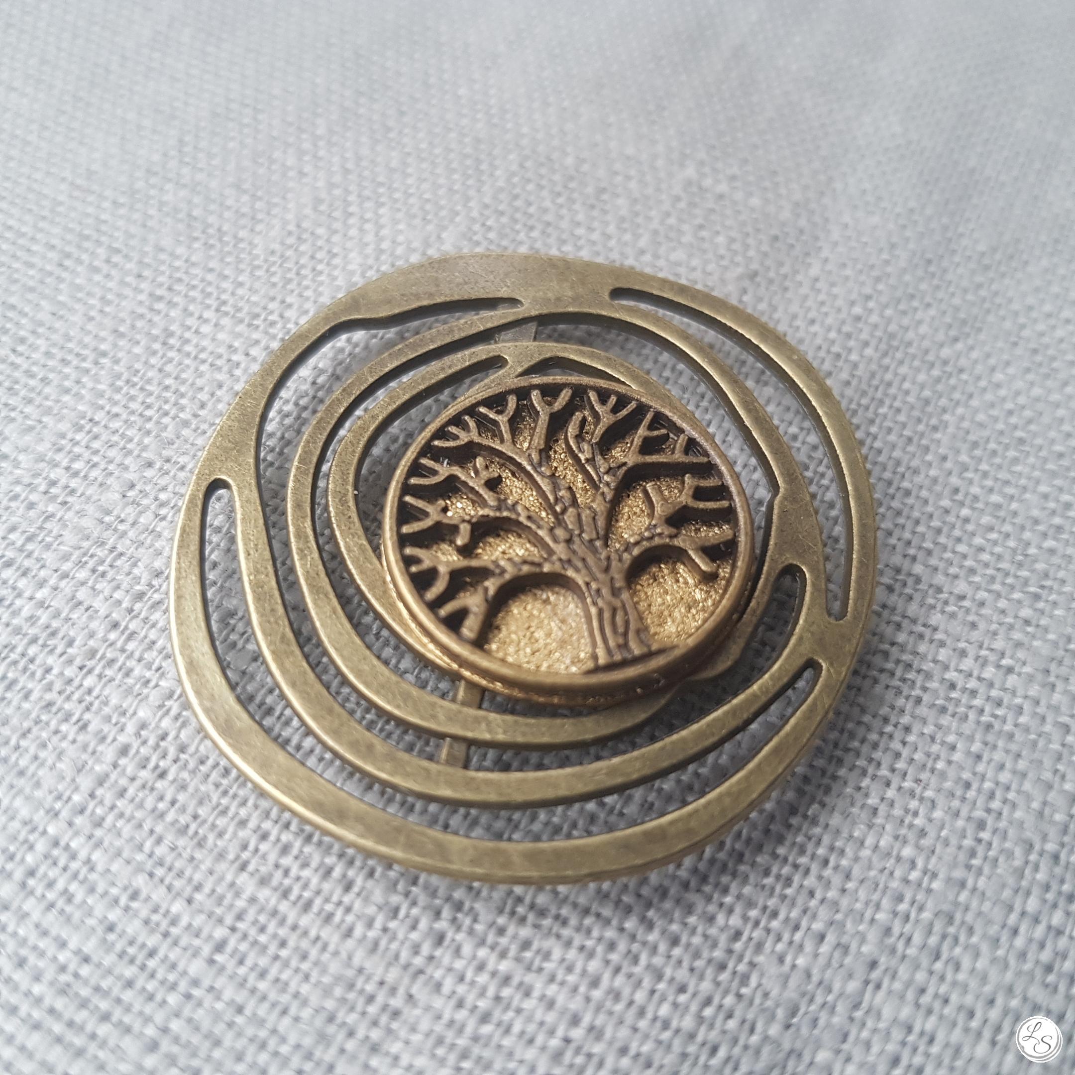 Broche aimantée "arbre de vie bronze doré tourbillon" – Image 2