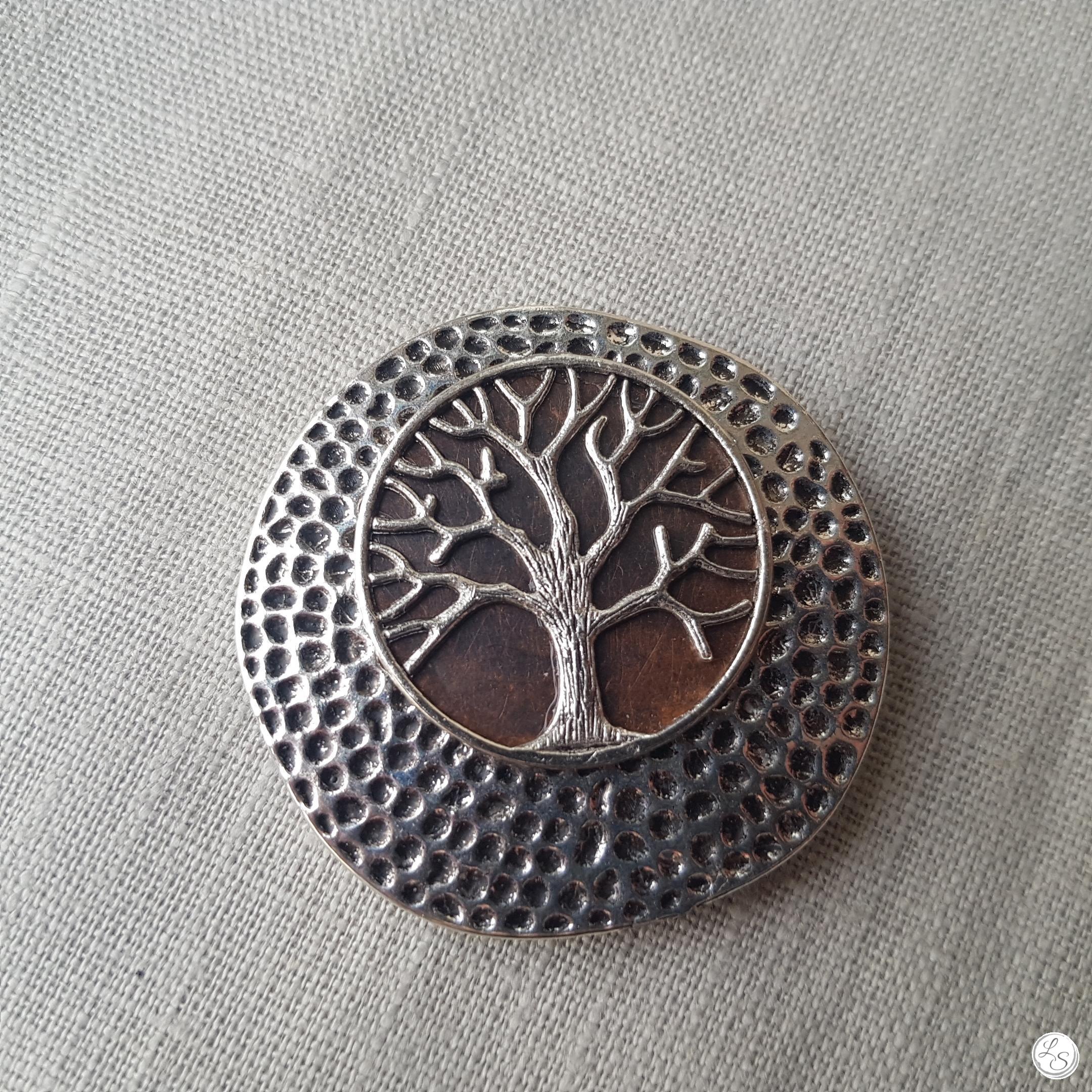 Broche aimantée "arbre de vie sur bronze argent" – Image 3