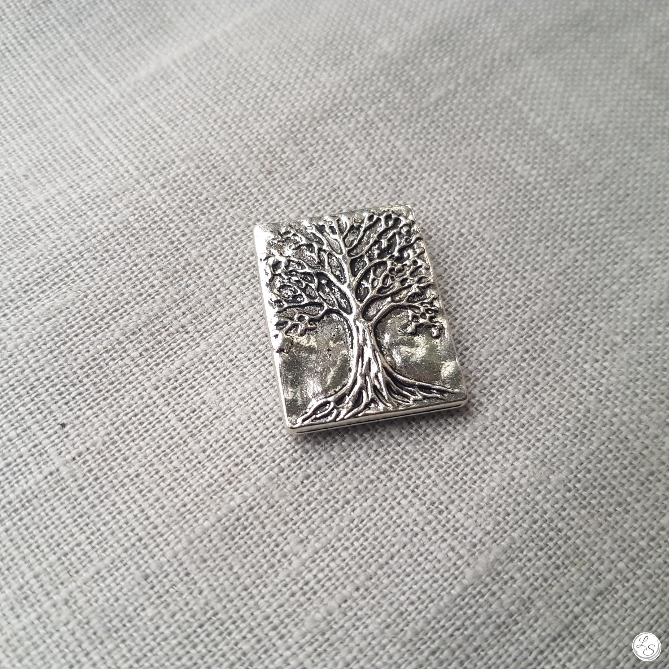 Broche aimantée "Arbre de vie argenté rectangle" – Image 2