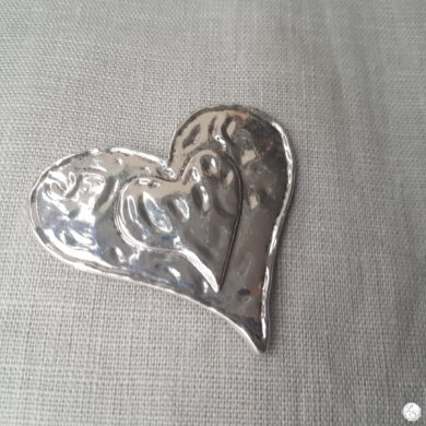 Broche aimantée "double cœur"