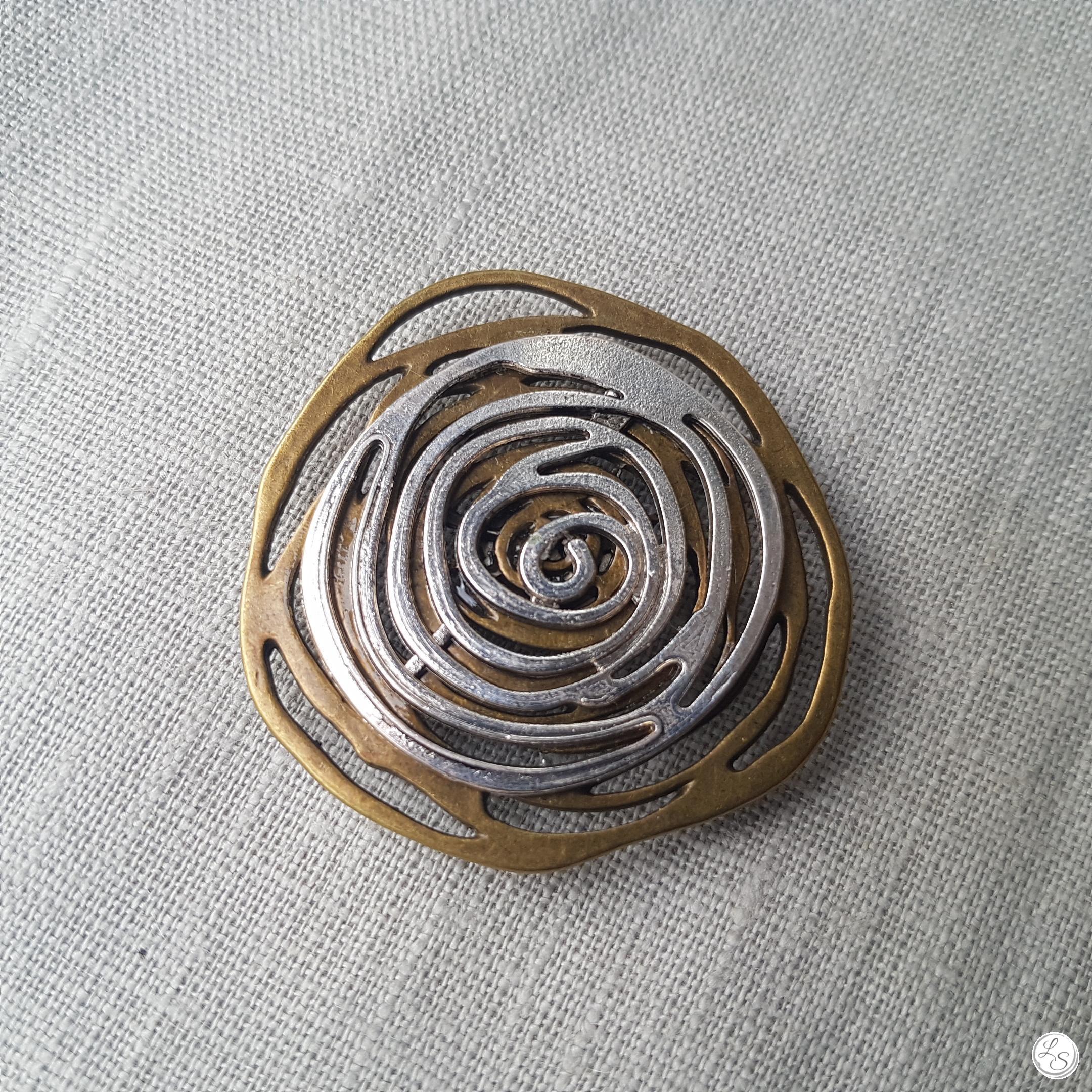 Broche aimantée "duo spirale argenté bronze" – Image 2