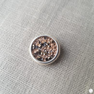 Broche aimantée "Swarovski rose vintage gris"