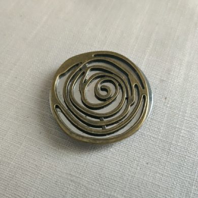 Accroche clés aimanté pour sac "spirale bronze sur argent"