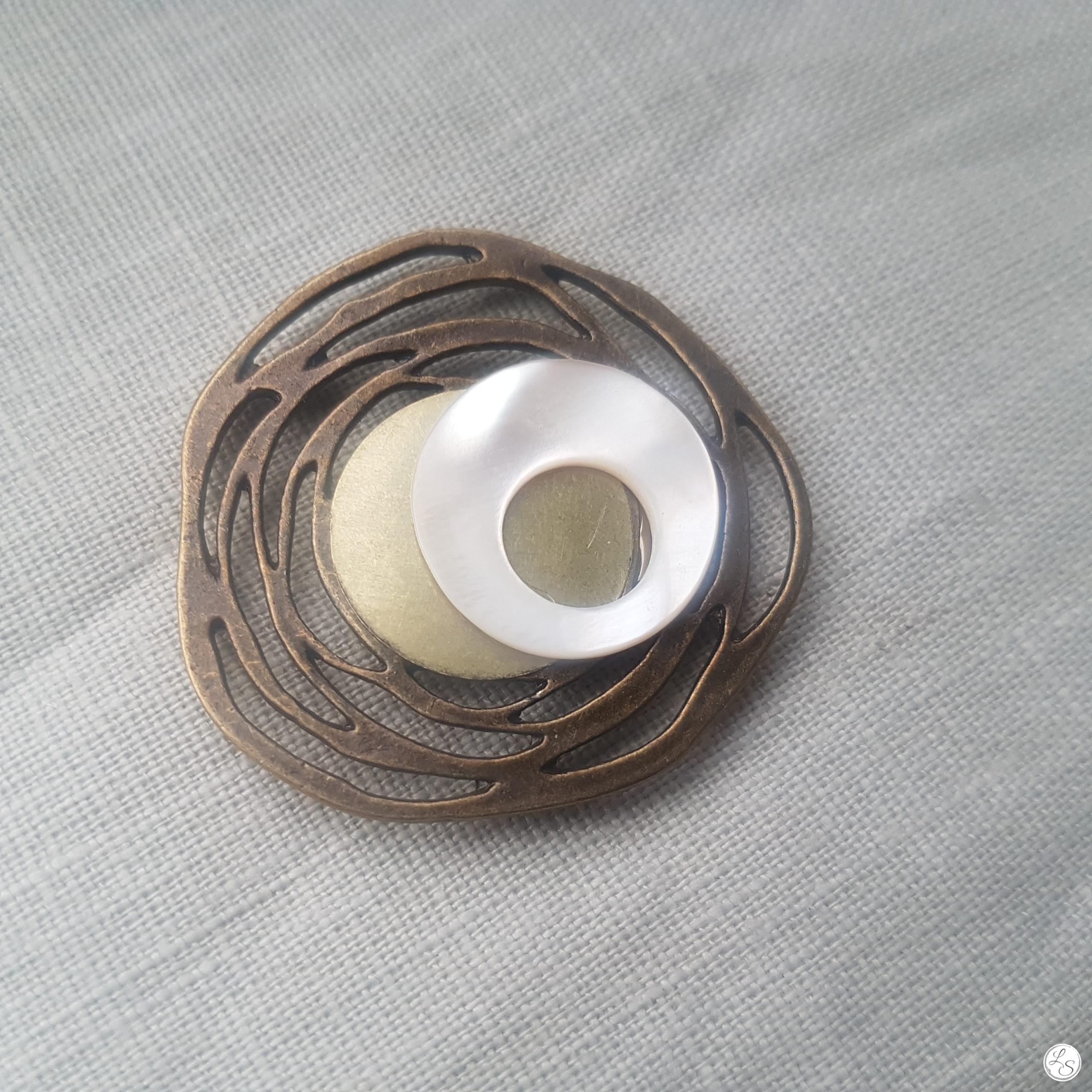 Accroche clés aimanté pour sac "bronze nacre"