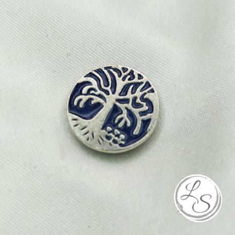 Broche aimantée "Arbre de vie bleu émail" – Image 4