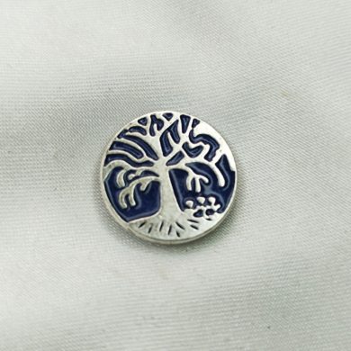 Broche aimantée "Arbre de vie bleu émail"