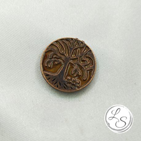 Broche aimantée "Arbre de vie cuivre émail"
