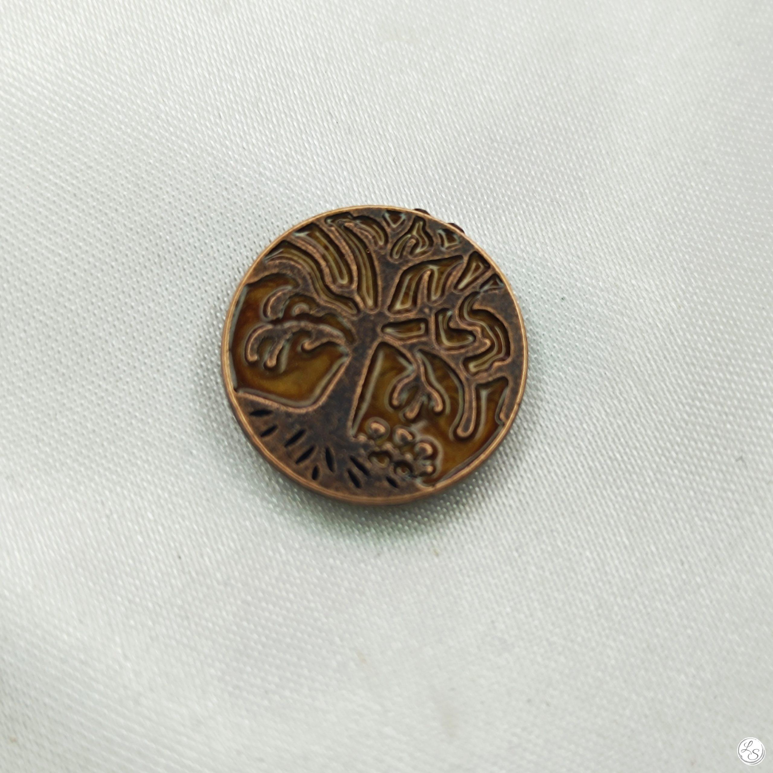 Broche aimantée "Arbre de vie cuivre émail"