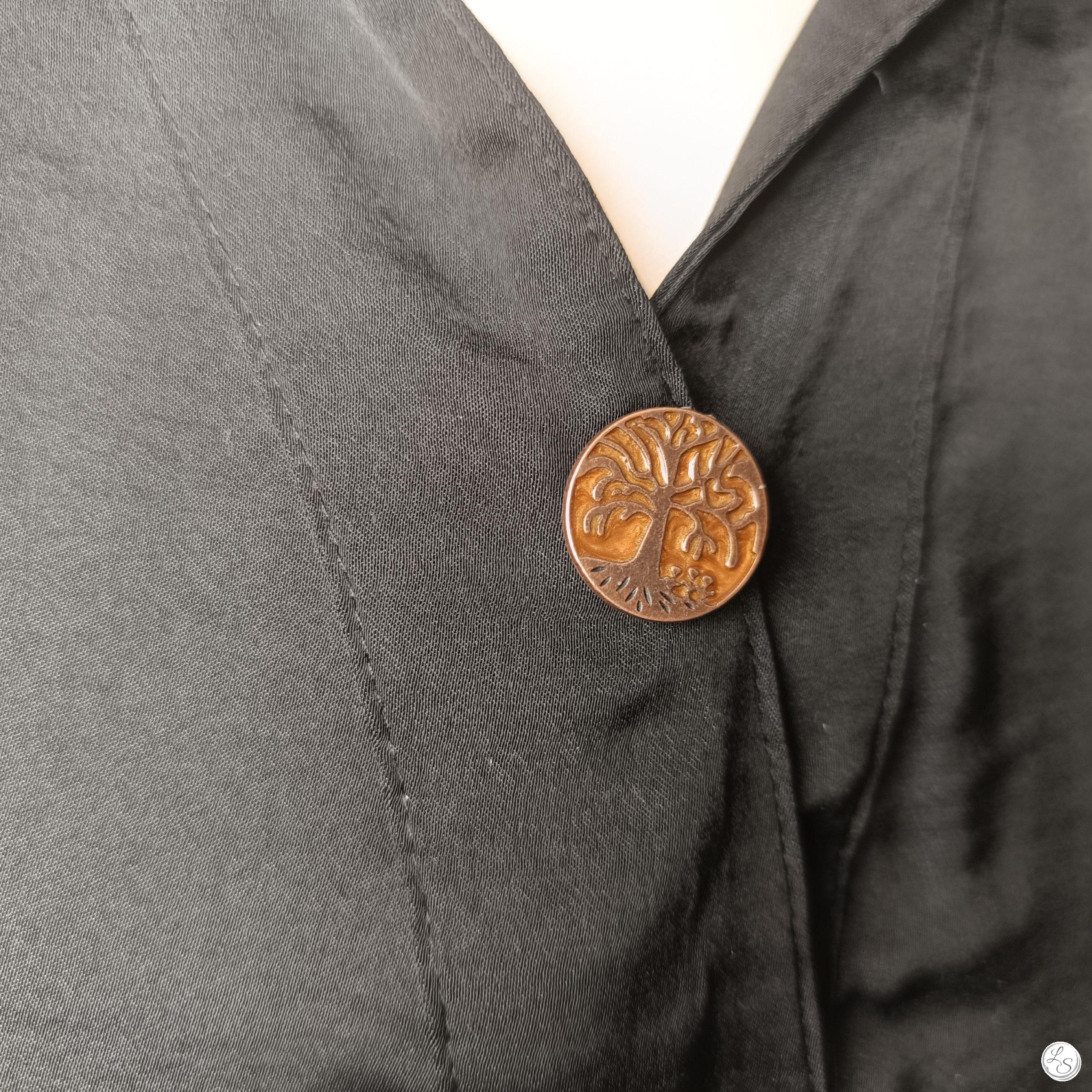 Broche aimantée "Arbre de vie cuivre émail" – Image 2