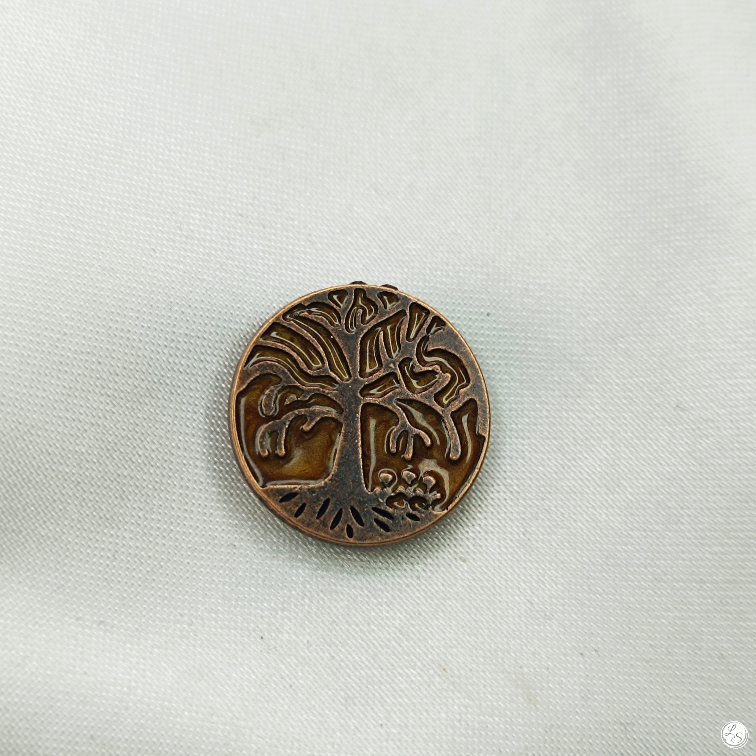 Broche aimantée "Arbre de vie cuivre émail" – Image 3