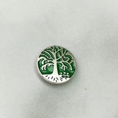 Broche aimantée "Arbre de vie vert émail"