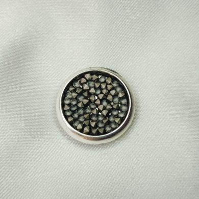 Broche aimantée "Petit Swarovski gris chrome"
