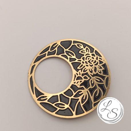 Broche aimantée "Porte lunettes aimantés doré noir fleurs" – Image 4