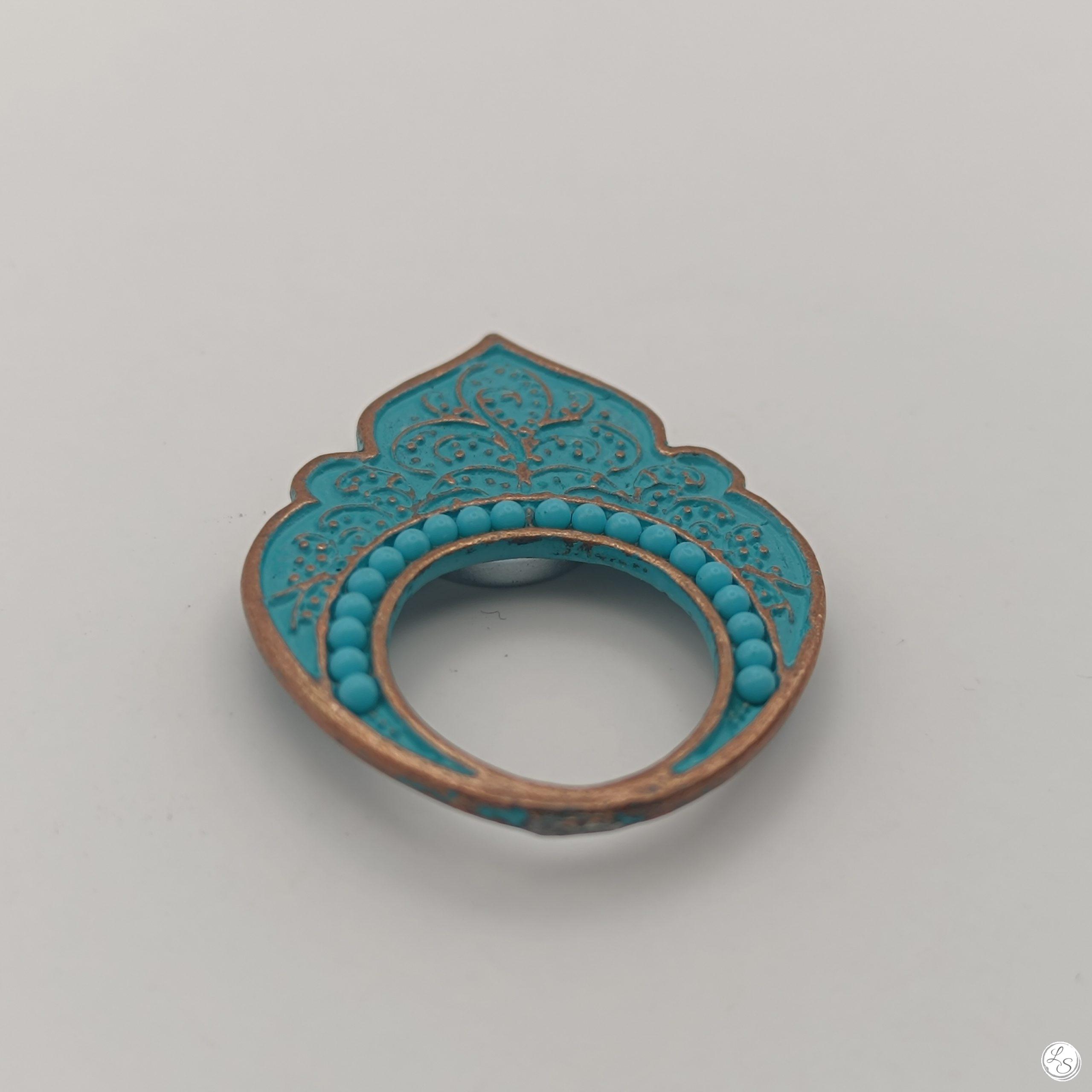 Broche aimantée "Porte lunettes aimantés Cuivre Bleu Imitation Turquoise" – Image 4
