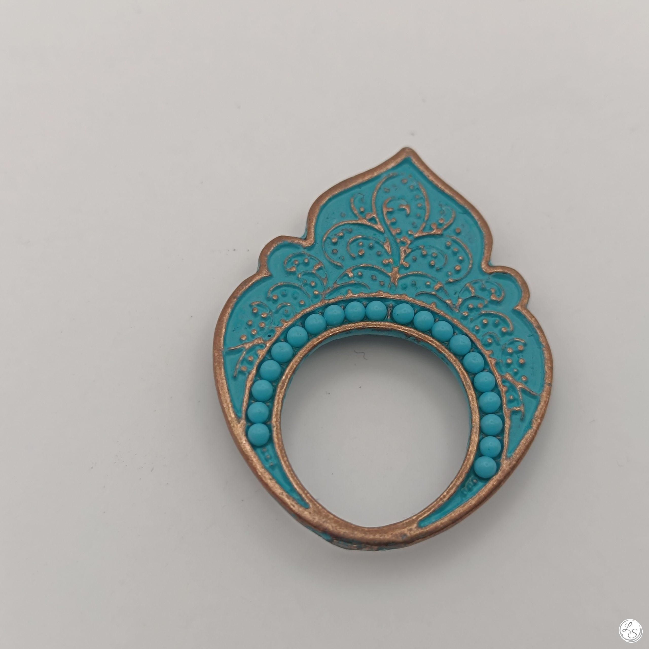 Broche aimantée "Porte lunettes aimantés Cuivre Bleu Imitation Turquoise" – Image 3
