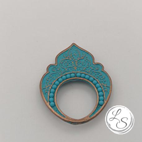 Broche aimantée "Porte lunettes aimantés Cuivre Bleu Imitation Turquoise" – Image 2