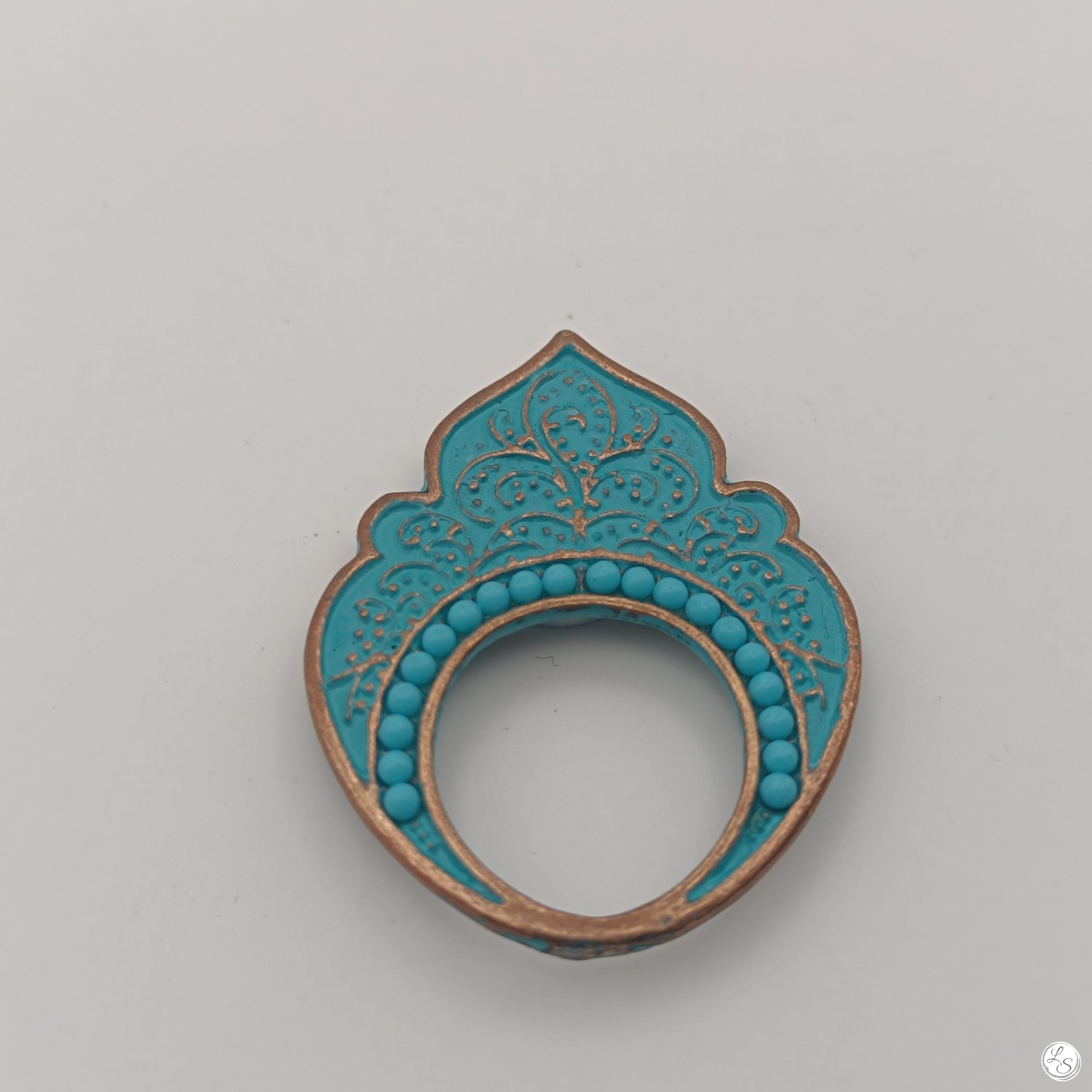 Broche aimantée "Porte lunettes aimantés Cuivre Bleu Imitation Turquoise" – Image 2