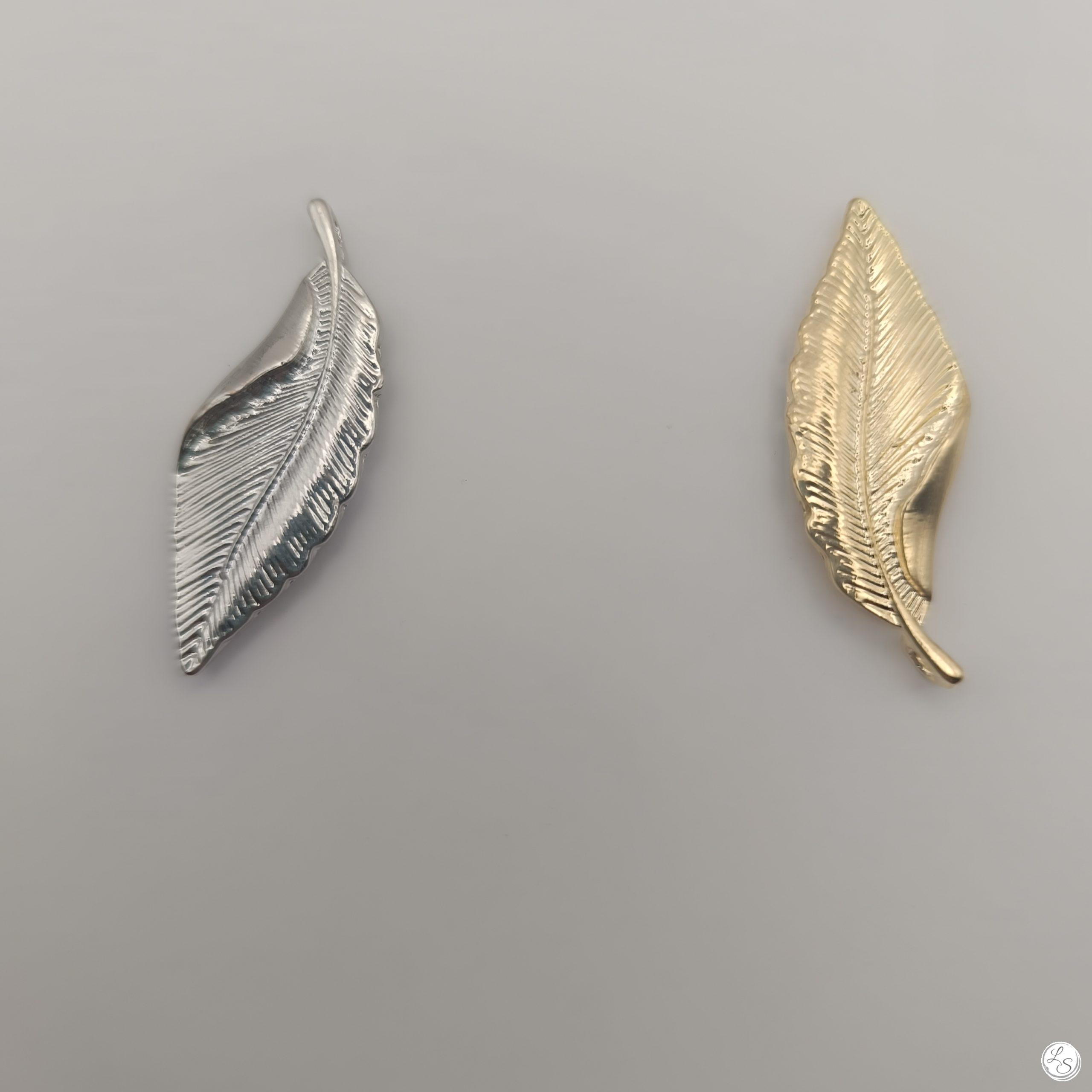 Broche aimantée "Petite feuille relief "