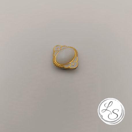 Broche aimantée "Ovale doré blanc" – Image 4