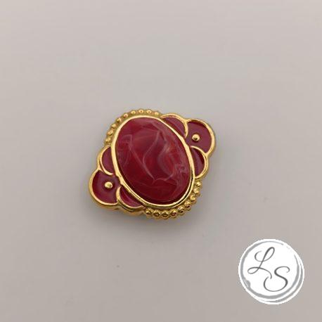 Broche aimantée "Ovale doré rouge" – Image 3