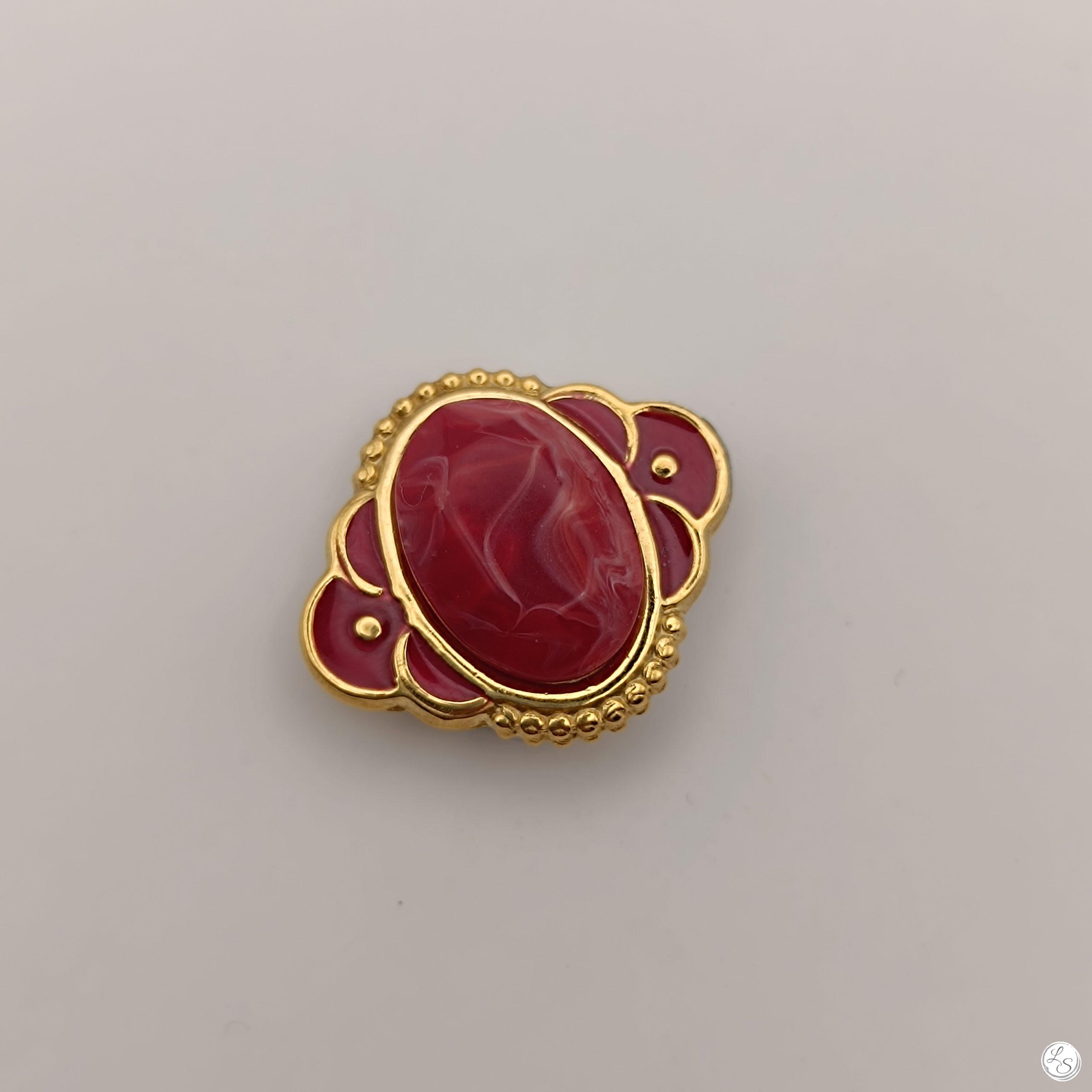 Broche aimantée "Ovale doré rouge" – Image 3