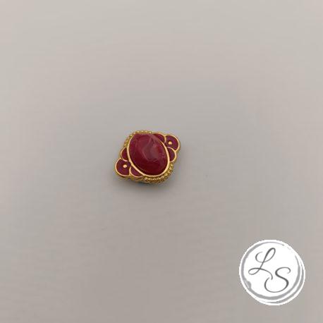 Broche aimantée "Ovale doré rouge" – Image 2