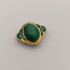 Broche aimantée "Ovale doré vert"