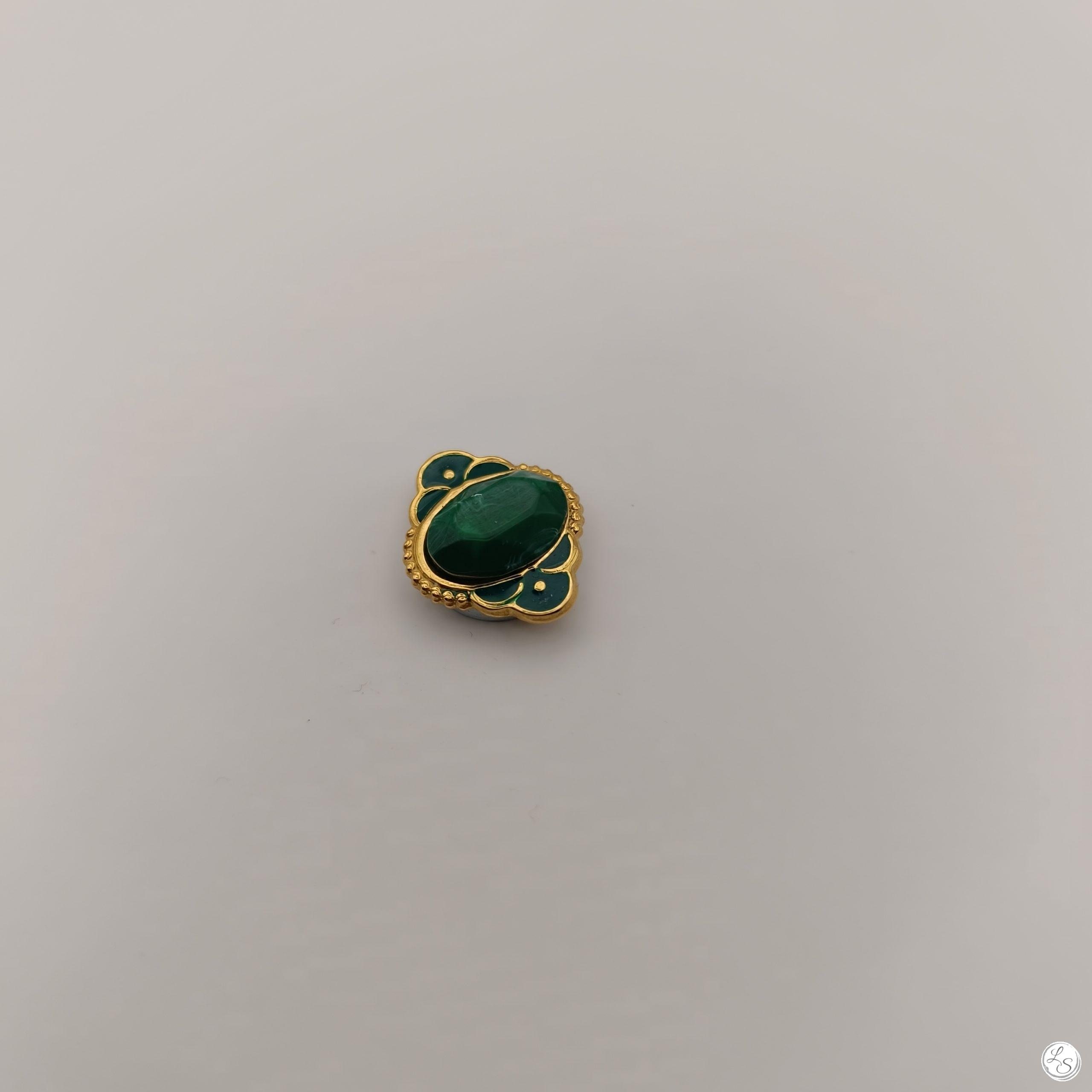 Broche aimantée "Ovale doré vert" – Image 2