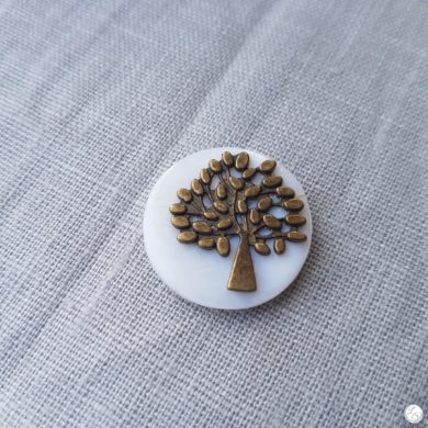 Broche aimantée "Arbre de vie bronze sur nacre"