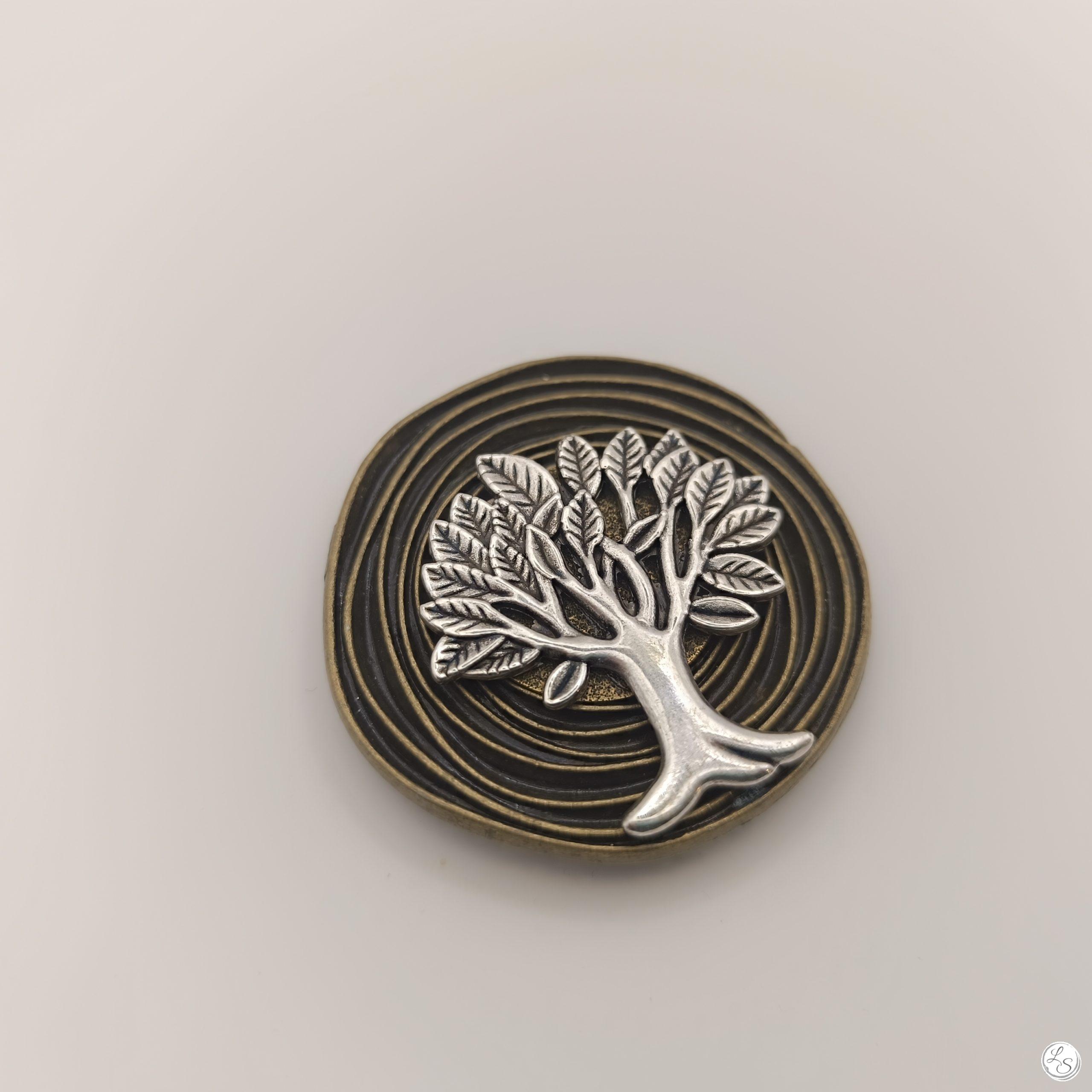 Broche aimantée "Arbre de vie argenté sur bronze " – Image 4