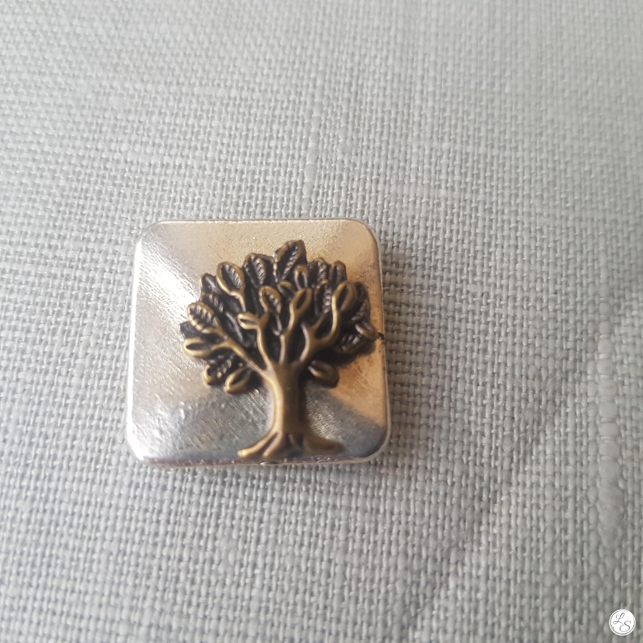Broche aimantée "Carré arbre de vie bronze" – Image 2