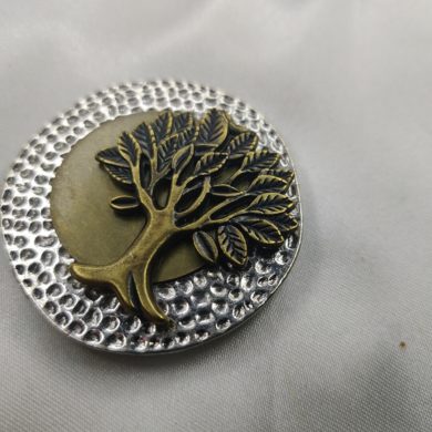 Broche aimantée "Arbre bronze sur argenté bronze "
