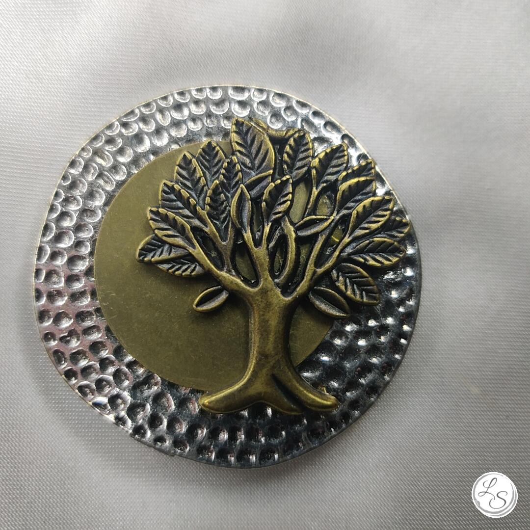 Broche aimantée "Arbre bronze sur argenté bronze " – Image 2