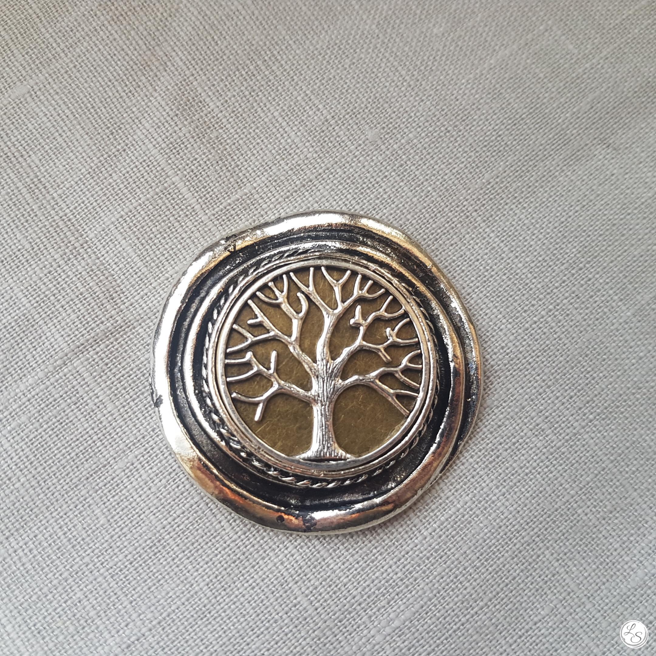 Broche aimantée "Arbre de vie sur bronze argenté vintage" – Image 2