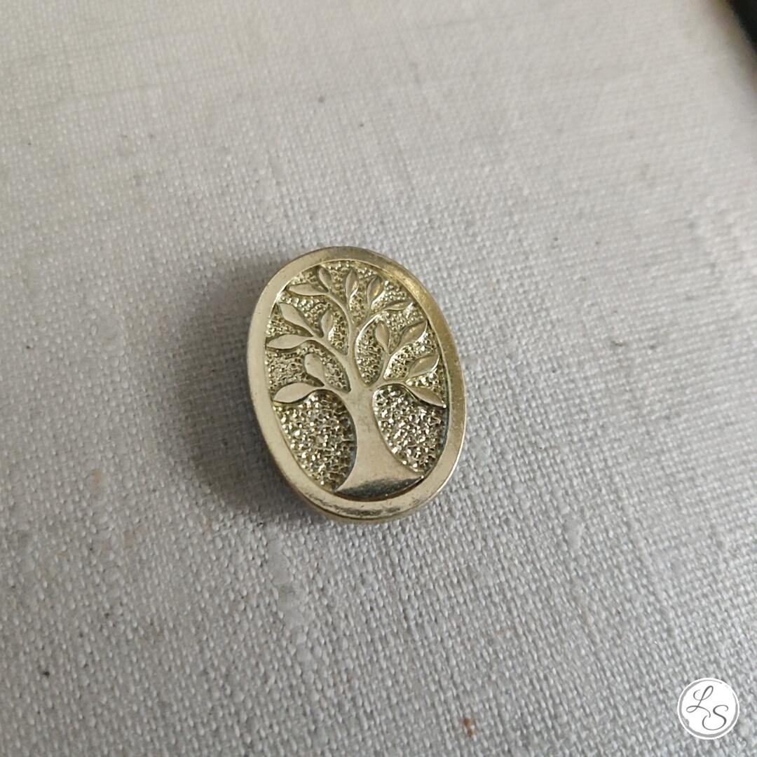 Broche aimantée "Arbre de vie couleur or ovale" – Image 2