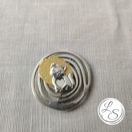 Broche aimantée "Chat cœur sur spirale" – Image 3